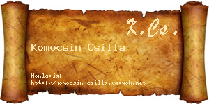 Komocsin Csilla névjegykártya